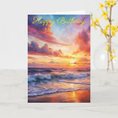 Mooie zonsondergang kaart (Gele Bloem)