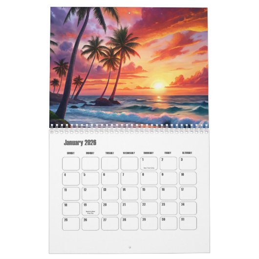 Mooie zonsondergang kalender (Jan 2026)