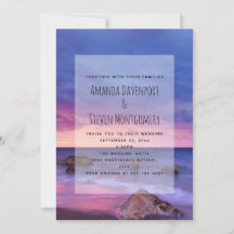 Mooie Zonsondergang Kust Foto Ontwerp Trouwfeest