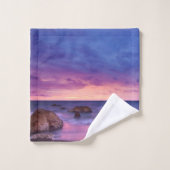 Mooie zonsondergang kustfoto bad handdoek (Wasdoekje)