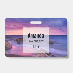 Mooie Zonsondergang Kustfoto Badge