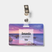 Mooie Zonsondergang Kustfoto Badge (Achterkant met clip)