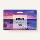 Mooie zonsondergang kustfoto badge (Voorkant)