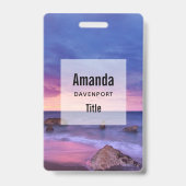 Mooie Zonsondergang Kustfoto Badge (Achterkant)
