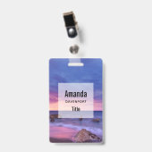 Mooie Zonsondergang Kustfoto Badge (Voorzijde met clip)