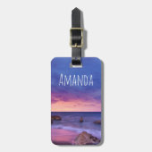 Mooie zonsondergang kustfoto bagagelabel (Voorkant verticaal)