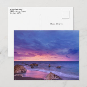 Mooie zonsondergang kustfoto briefkaart