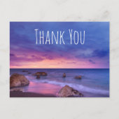 Mooie zonsondergang kustfoto dank u briefkaart (Voorkant)