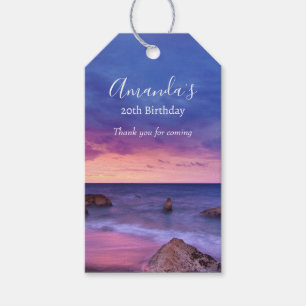 Mooie zonsondergang kustfoto dank u cadeaulabel