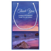 Mooie zonsondergang kustfoto dank u klein cadeauzakje (Achterkant)