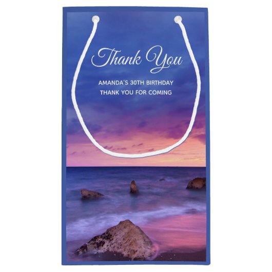 Mooie zonsondergang kustfoto dank u klein cadeauzakje (Achterkant)