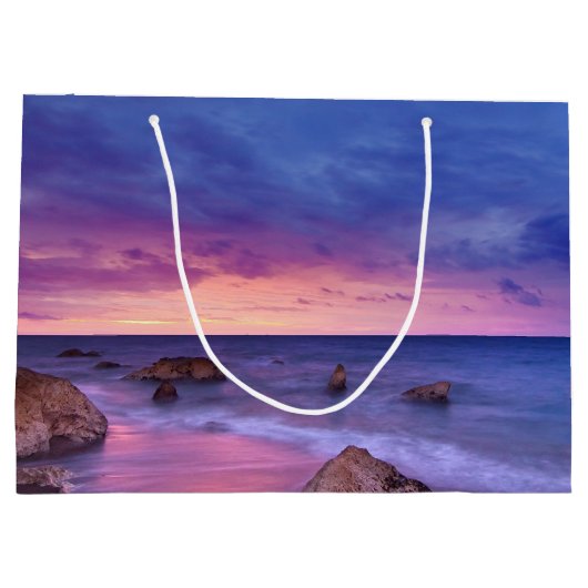 Mooie zonsondergang kustfoto groot cadeauzakje (Achterkant)