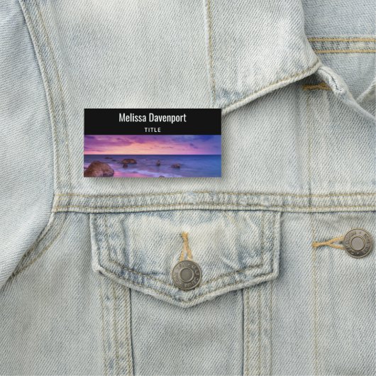 Mooie zonsondergang kustfoto naamplaatje (In situ)