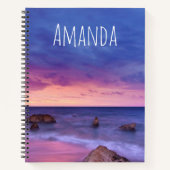 Mooie zonsondergang kustfoto notitieboek (Voorkant)