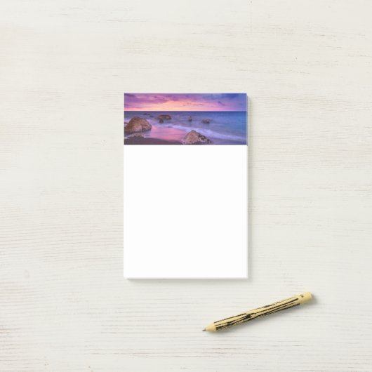 Mooie zonsondergang kustfoto post-it® notes (Op bureau)