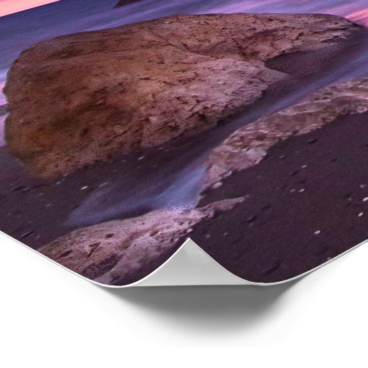 Mooie zonsondergang kustfoto poster (Hoek)