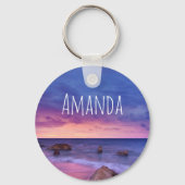 Mooie zonsondergang kustfoto sleutelhanger (Voorkant)