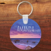Mooie zonsondergang kustfoto sleutelhanger (Voorkant)