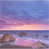 Mooie zonsondergang kustfoto sticker (Voorkant)