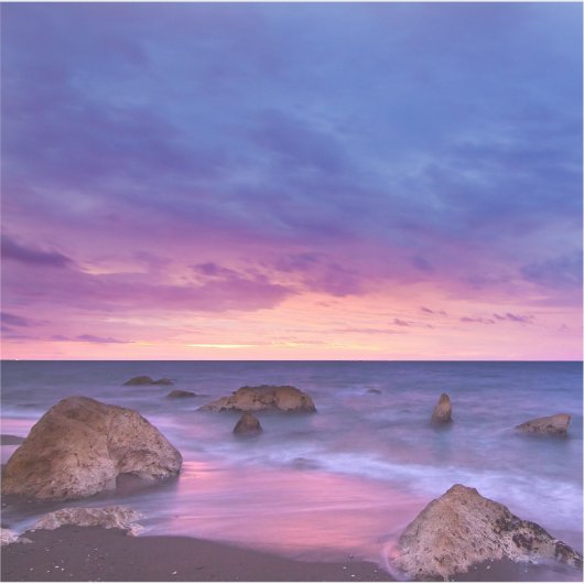 Mooie zonsondergang kustfoto sticker (Voorkant)