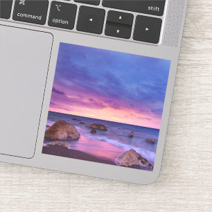Mooie zonsondergang kustfoto sticker