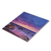 Mooie zonsondergang kustfoto tegeltje (Zijkant)