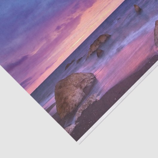 Mooie zonsondergang kustfoto tissuepapier (Detail)