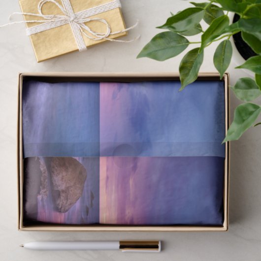 Mooie zonsondergang kustfoto tissuepapier (Geschenk)