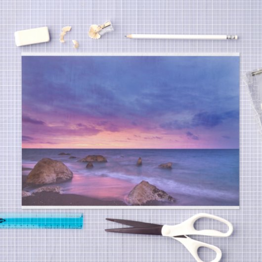 Mooie zonsondergang kustfoto tissuepapier (Craft)