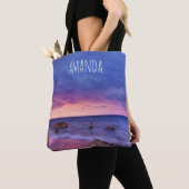 Mooie zonsondergang kustfoto tote bag (Dichtbij)