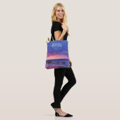 Mooie zonsondergang kustfoto tote bag (Op model)
