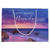 Mooie zonsondergang Kustfoto Verjaardag Groot Cadeauzakje (Achterkant)