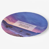 Mooie zonsondergang Kustfoto Verjaardag Papieren Bordje (Gekanteld)