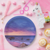 Mooie zonsondergang Kustfoto Verjaardag Papieren Bordje (Feest)