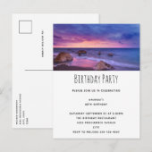 Mooie zonsondergang Kustfoto Verjaardag Uitnodiging Briefkaart (Voorkant / Achterkant)