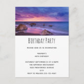 Mooie zonsondergang Kustfoto Verjaardag Uitnodiging Briefkaart (Voorkant)