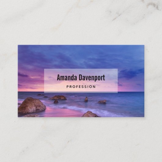 Mooie zonsondergang kustfoto visitekaartje (Voorkant)