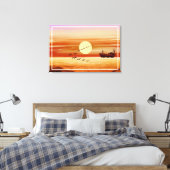 Mooie zonsondergang landschap decoratieve achtergr canvas afdruk (Insitu (Slaapkamer))