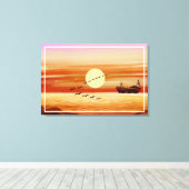 Mooie zonsondergang landschap decoratieve achtergr canvas afdruk (Insitu (Houten vloer))