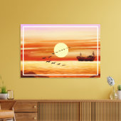 Mooie zonsondergang landschap decoratieve achtergr canvas afdruk (Insitu (Woonkamer))