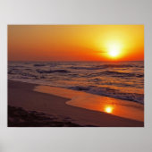 Mooie Zonsondergang Landschapsillustratie Poster (Voorkant)
