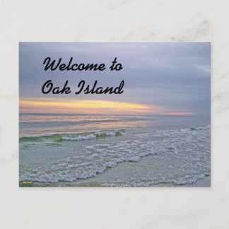 Mooie zonsondergang langs Oak Island Briefkaart
