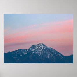 Mooie zonsondergang lucht berg Storžič, Slovenië Poster