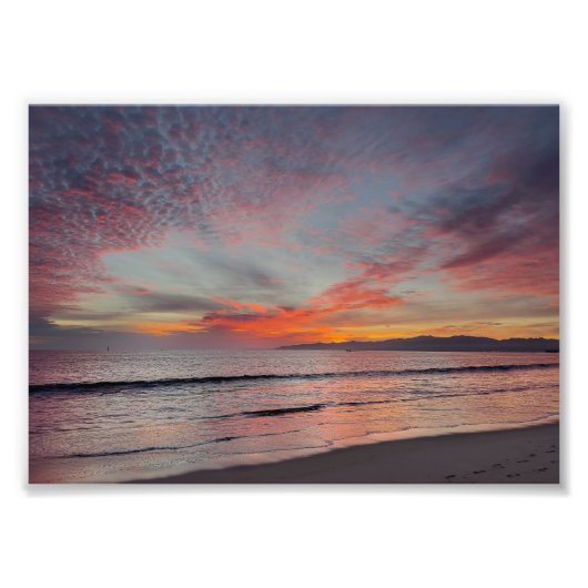 Mooie zonsondergang - Marina Del Rey, CA Foto Afdruk (Voorkant)