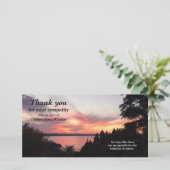 Mooie zonsondergang Memorial Sympathie Dank u Foto Bedankkaart (Staand voorkant)