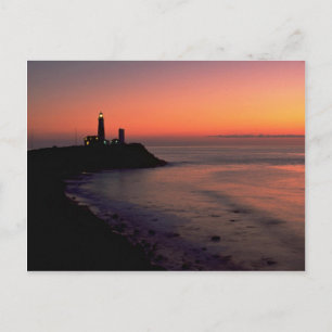 Mooie zonsondergang: Montauk Point Light House, la Briefkaart