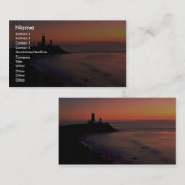 Mooie zonsondergang: Montauk Point Light House, la Visitekaartje (Voorkant / Achterkant)