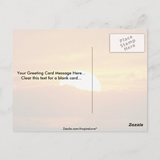 Mooie zonsondergang: Moorea, buitenrif, Tahiti Briefkaart (Achterkant)