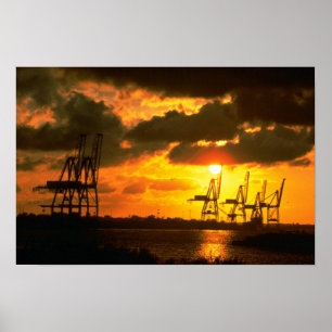 Mooie zonsondergang: Norfolk, Virginia Poster
