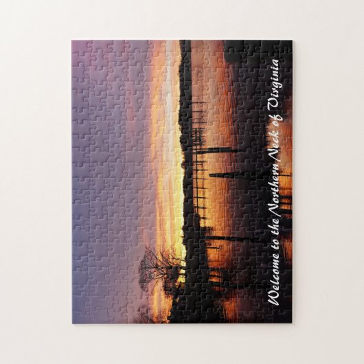 Mooie zonsondergang op Corrotoman rivier Legpuzzel (Verticaal)